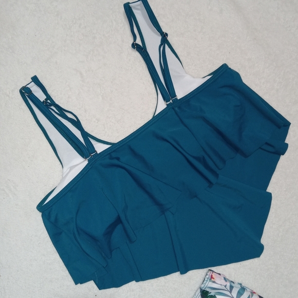 SHEIN Teal/Floral Print Bikini size M - Picture 3 of 11